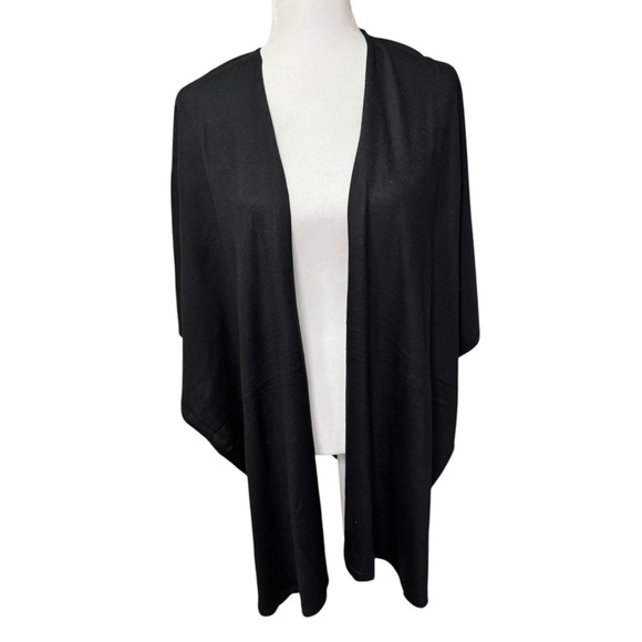 Wrap Shrug Poncho Sweater Echo Design Black - Picture 1 of 10